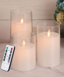 Bougies LED Blanches Lot de 3