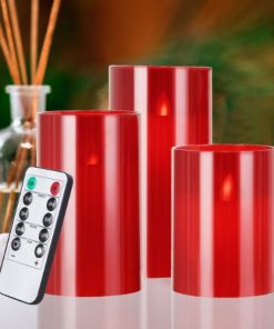 Bougies LED Rouges Lot de 3