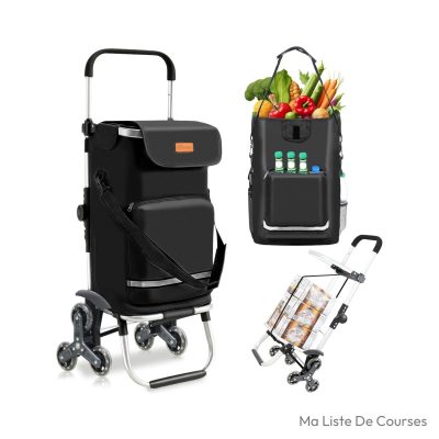 Caddie 3 roues Sekey monte-escalier isotherme pliable