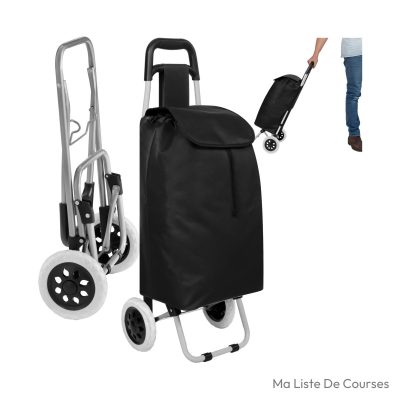 Chariot de courses 2 roues tectake pliable 38 L