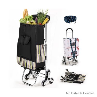 Chariot de courses 3 roues pliable isotherme 32L 30 kg