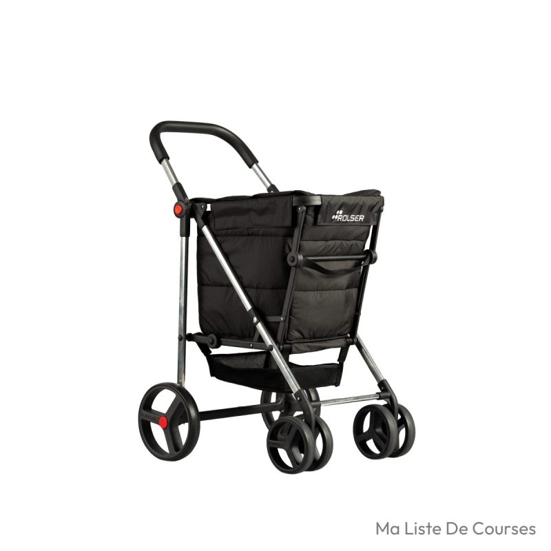 Chariot de courses Rolser Basket Polar 4 grandes roues 2 pivotantes pliante