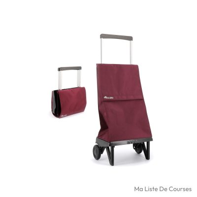 Chariot de courses Rolser Plegamatic MF 2 roues pliable bordeaux