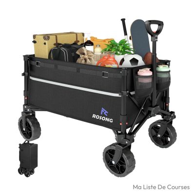 Chariot de courses XL ROSONG Pliable 120 L