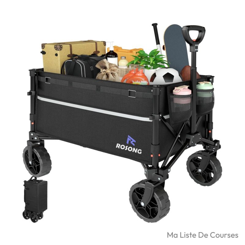 Chariot de courses XL ROSONG Pliable 120 L
