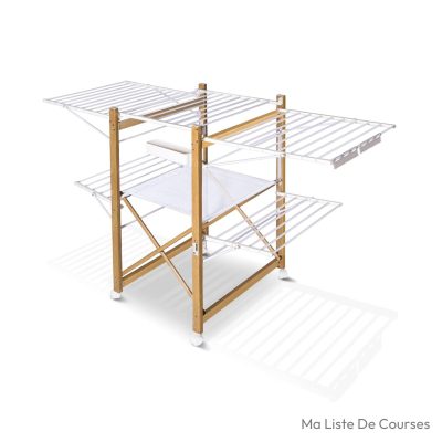 Étendoir à linge en bois Vounot Deluxe 30 m – 180 x 105 x 61 cm