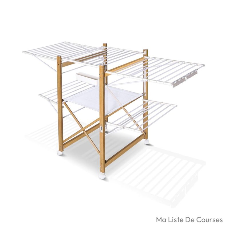Étendoir à linge en bois Vounot Deluxe 30 m – 180 x 105 x 61 cm