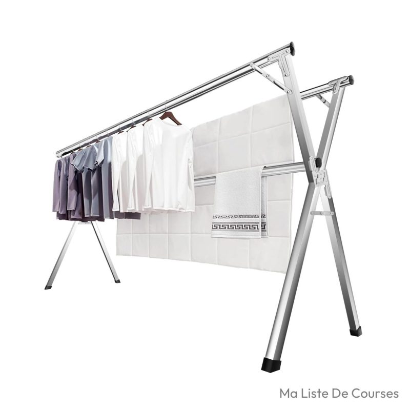 Étendoir à linge extérieur JAUREE 200 cm acier inoxydable 20 crochets