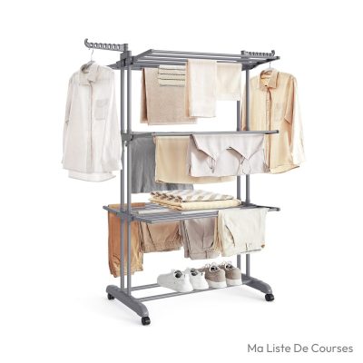 Séchoir à linge intérieur SONGMICS LLR701G01 4 niveaux 63,5 x 128 x 173 cm