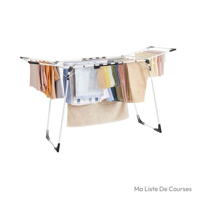 Sechoir interieur SONGMICS LLR518W01 18 m structure métal 173 cm