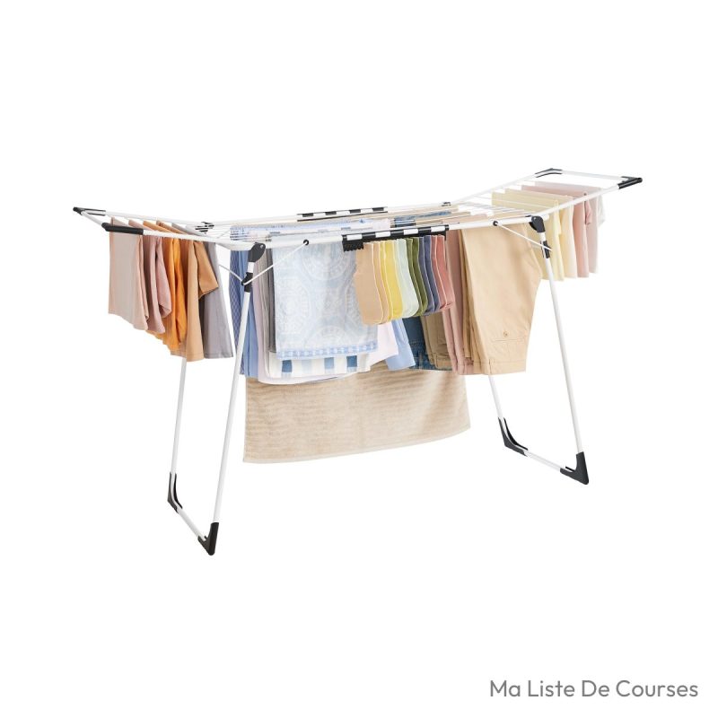 Sechoir interieur SONGMICS LLR518W01 18 m structure métal 173 cm